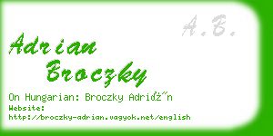 adrian broczky business card